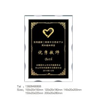 優(yōu)秀教師獎杯獎牌年度優(yōu)秀學(xué)校獎牌中山水晶獎牌廠家